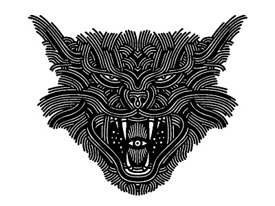 angry lynx - (for) print animal beast cat design graphic illustration linework lynx print screen printing wildcat