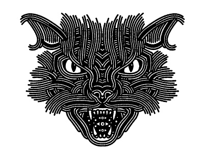 wildcat - (for) print angry animal cat design graphic illustration lines linework print print design tattoo