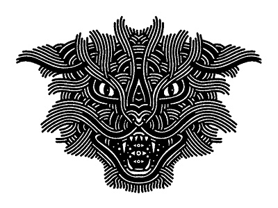 wildcat - (for) print angry animal cat design graphic illustration lines linework print print design tattoo