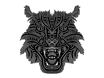 angry tiger - (for) print animal beast cat design graphic illustration linework print screen printing tiger