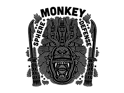 angry gorilla animal beast design gorilla graphic illustration linework monkey print screen printing
