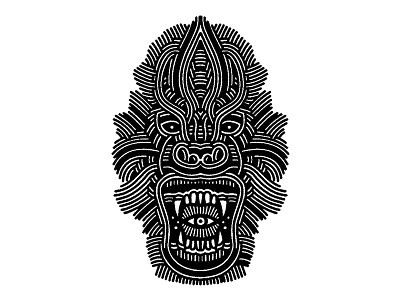 angry gorilla animal beast design gorilla graphic illustration linework monkey printing