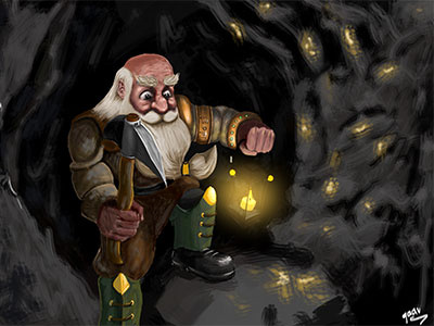 Dwarf character design concept digital painting dwarf