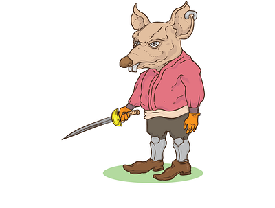 rat swordsman cartoon rat swordsman