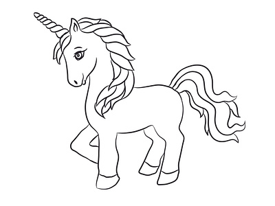 unicorn line drawing