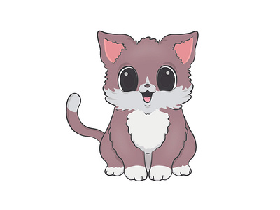 cute grey kitten clip art