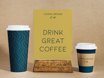 Living Room Cafe brand identity branding coffee cup coffeeshop mockup photoshop