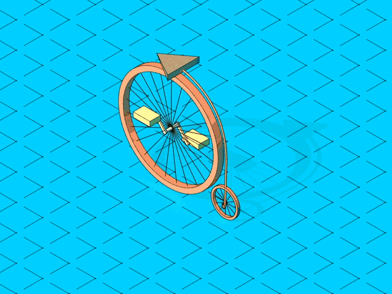Q for 36daysoftype 36daysoftype 36daysoftype q alphabet animation bicycle bike isometric monocycle motion q type typography