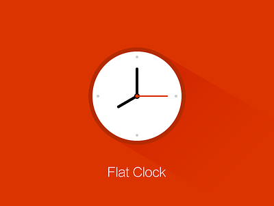 Flat Clock clock flat flat ios7 flat，ios7 icon red time