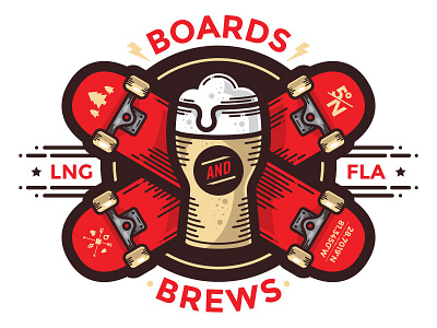 Boards and Brews artshow graphicdesign illustration skatboarddeck skateboard tshirt vector