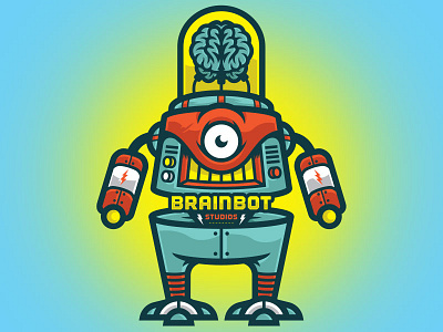 BrainBot brand branding design graphic illustration logo robot vector vectorart