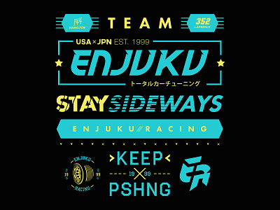 Enjuku Team Shirt brand branding design graphic illustration logo streetrace vector vectorart