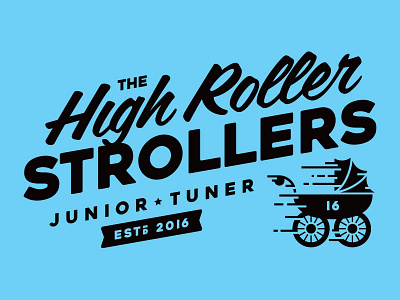 High Roller Strollers brand branding design graphic illustration logo streetrace vector vectorart