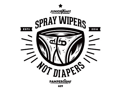 Spray Wipers Not Diapers (first draft) brand branding design graphic illustration logo streetrace vector vectorart