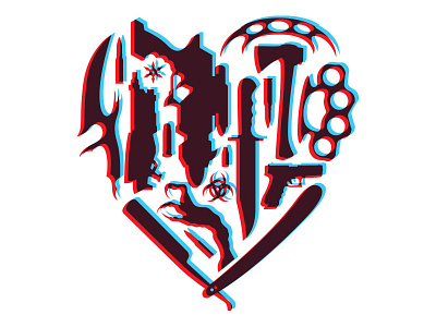 Hard Heart branding iconography icons illustration logo weapons