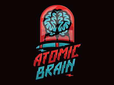 Atomic Brain brain branding design geeky illustration logo scifi vectorart