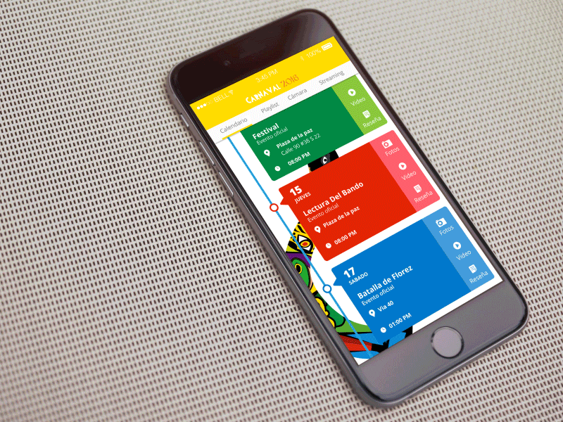 Carnaval de Barranquilla 2016 - App feed ui ux app carnaval de barranquilla android ios