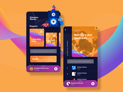 DribbbleOlimpica Stereo app app design application branding flat icon ui ux