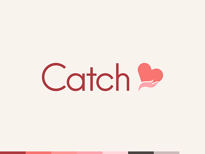 Catch - Logo art direction branding dating logo heart logo love
