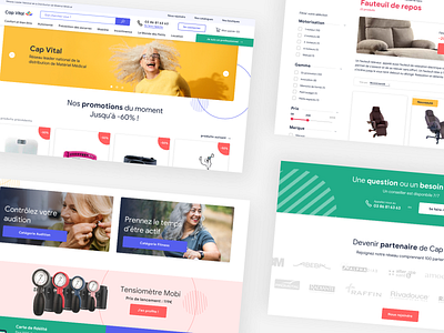 Cap Vital - Redesign 🍉 art direction branding colorful colors design desktop e commerce e shop elder care elderly logo medical care redesign screens ui