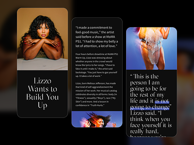 News article article artist design editorial lizzo news ui