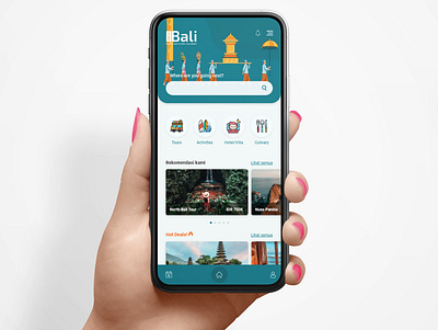 Get in Bali app design flat minimal ui ux web