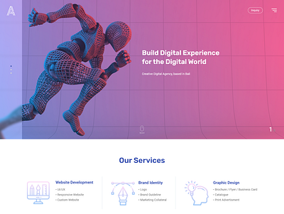 ARUPA homepage app design minimal ui ux web