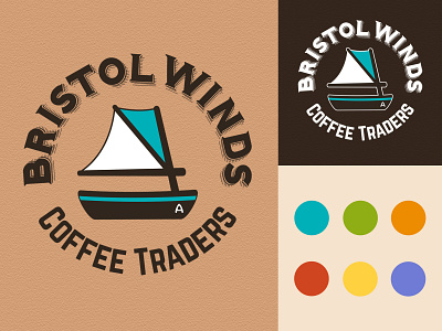 Bristol Winds Logo alaska boat brand identity branding brown coffee graphic design logo nautical sail vector visual identity