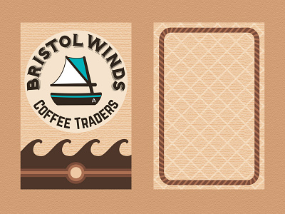 Bristol Winds Coffee Bag Labels alaska boat coffee design graphic label nautical packaging rope sail waves