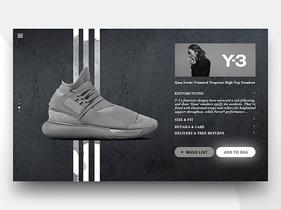 Qasa online shoes shop ui ux web yamamoto yohji
