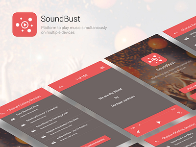 SoundBust project android app flat ios music player psd share sound