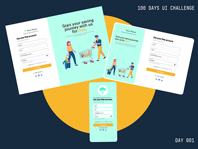 dailyui #001 - Sign Up dailyui day001 desktop food graphic design mobile recipeapp recipecosting tablet ui