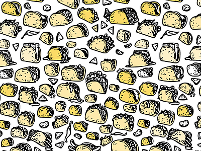 Taco pattern adobe capture doodle food pattern taco tuesday
