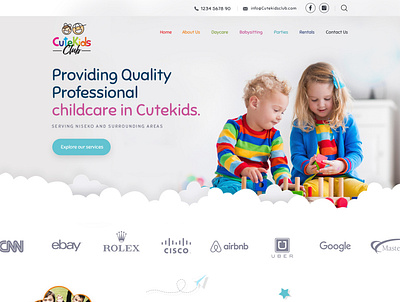 Cutekids Club branding design minimal ux web website
