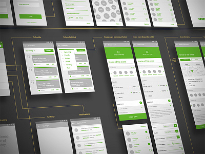 WF app design maping user flow wireframe