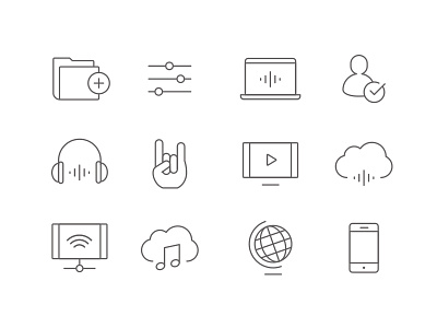 Icons icons line multimedia music svg