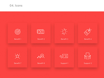 Icons css documentation flat icons line presentation shadow style guide vector