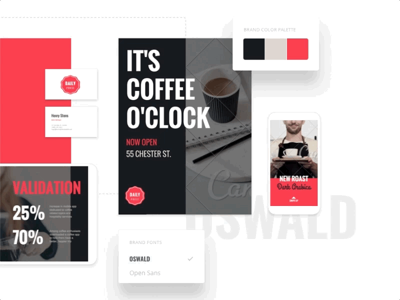 Parallax mockups branding coffee mockups parallax red