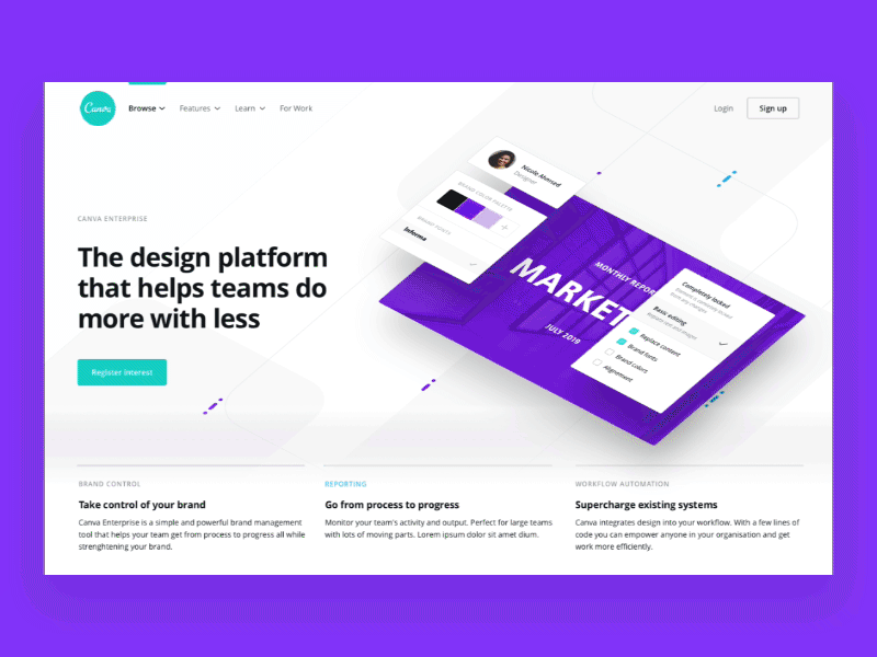Landing page concept isometric landing page parallax