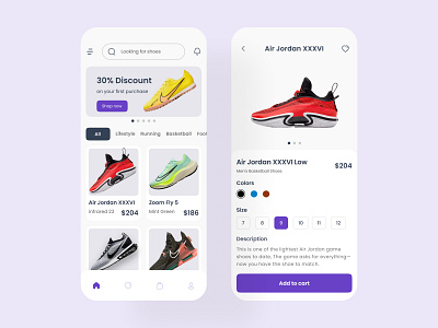 Nike - Shoes Shopping app branding design minimal ui uidesign ux