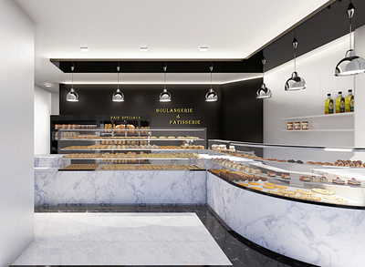 Boulangerie Saint-Ouen 3d 3dmodeling architecture architecture design armand mohamadi boulangerie design boulangerie design interieure boulangerie paris design jouyoffice lumion minimal rendering