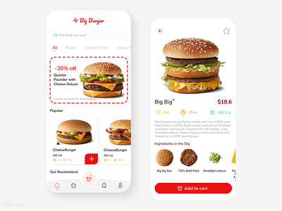 Food Delivery App fast food app food delivery app light mode design mobile app design ui