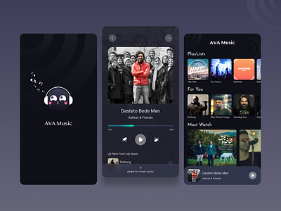 AVA Music - Music Player App app music mobile app mobile music app music music app music player app music player app ui design ui ui design