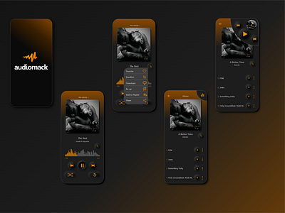 A Neumorphic take on the Audiomack UI ui design ux