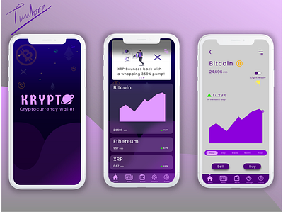 For all your kryptocurrency needs. app design flat ui design ux