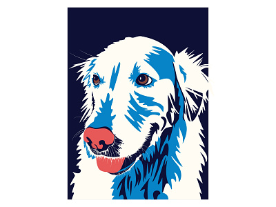 Bandit abstract blues digital art dog dog illustration illustration illustrator poster vector
