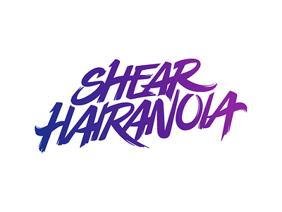 Hairanoia branding hair hand drawn logo logo design logotype type
