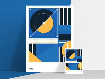 Kite design geometric illustration illustrator pattern postcard poster poster design shapes vector