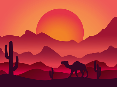 DESERT artwork camels desert illustration illustration vector