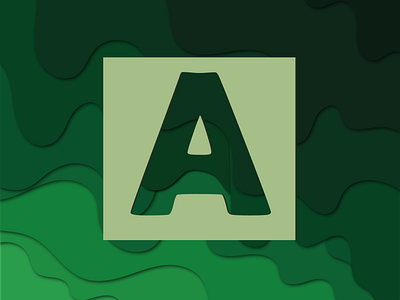 A a letter a logo alphabet green papercut